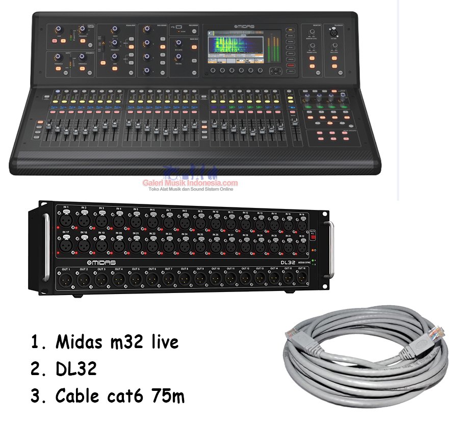 Jual Midas M32 LIVE 32-Channel Digital Mixer + Paket DL32 ...